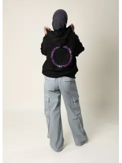 Hoodie BRUTAL negro con rosa LEVEL 2