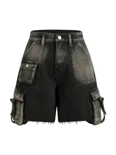 SHORT DE JEAN NEGRO LARGO