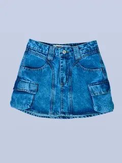 FALDA CARGO DENIM OSCURO