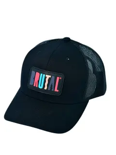 GORRA NEGRA LOGO NEGRO CON COLORES
