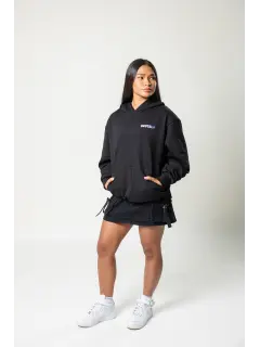 Hoodie  BRUTAL negro con azul LEVEL 2