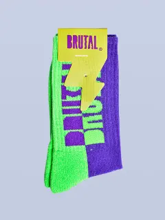 MEDIAS BRUTAL MORADA CON VERDE