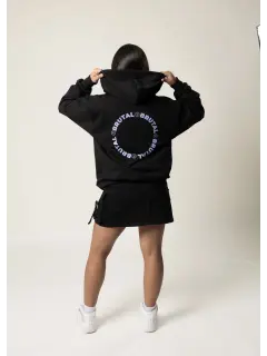 Hoodie  BRUTAL negro con azul LEVEL 2
