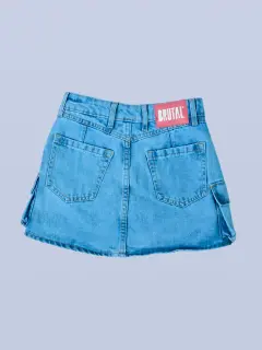FALDA CARGO DENIM CLARO