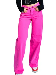 JEAN WIDE LEG FUCSIA