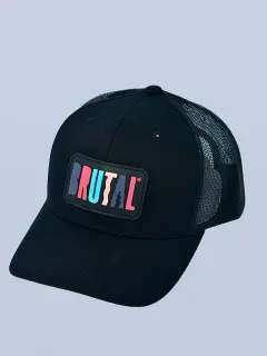 GORRA NEGRA LOGO NEGRO CON COLORES