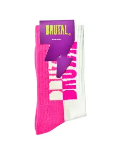 MEDIAS BRUTAL ROSADO CON BEIGE