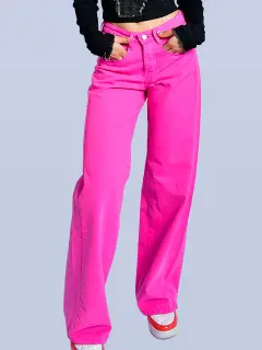 JEAN WIDE LEG FUCSIA