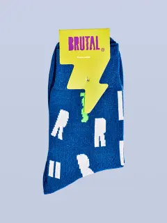MEDIAS BRUTAL AZUL CON LETRAS