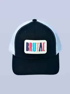 GORRA NEGRA MALLA BLANCA LOGO MULTICOLOR