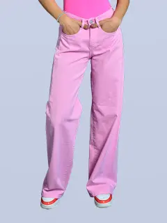 JEAN WIDE LED ROSADO CLARO
