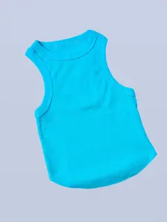 TOP BASICO AZUL SIN MANGAS