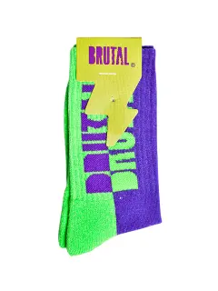 MEDIAS BRUTAL MORADA CON VERDE