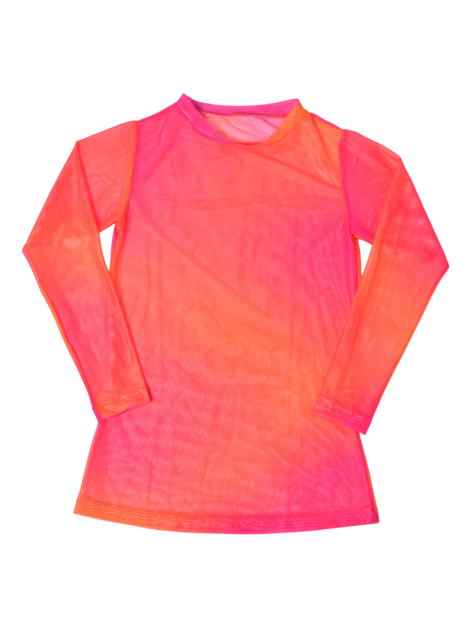 TOP MESH MANGA LARGA ROSA Y NARANJA
