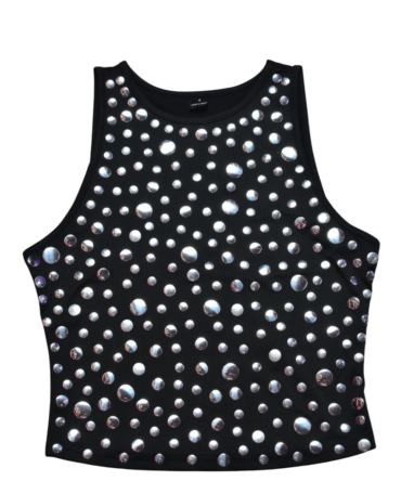 TOP NEGRO CON APLIQUES