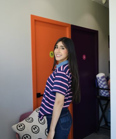 franela de rayas con cuello de jean