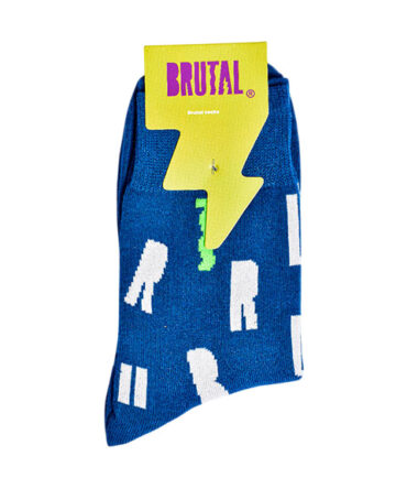 MEDIAS BRUTAL AZUL CON LETRAS