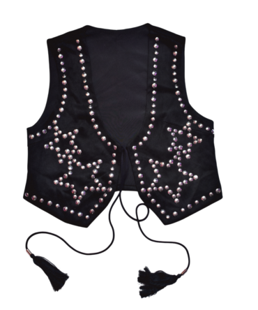 CHALECO NEGRO CON APLIQUES