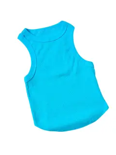 TOP BASICO AZUL SIN MANGAS