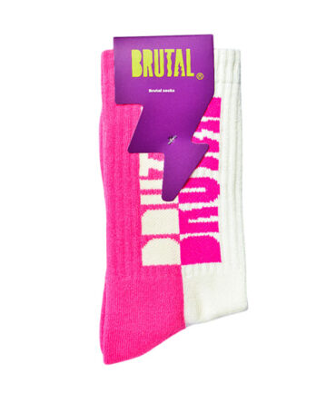 Medias Brutal Rosado con Beige