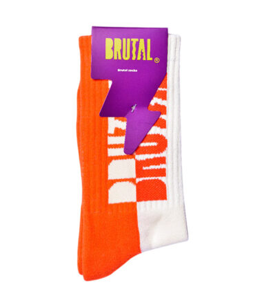 MEDIAS BRUTAL NARANJA CON BEIGE
