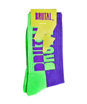 MEDIAS BRUTAL MORADA CON VERDE